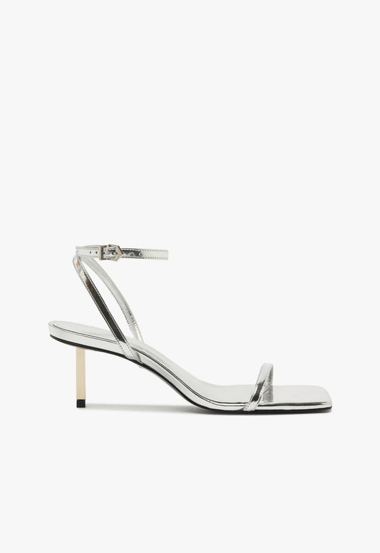 Sam Mid Sandal Sandals Winter 24 5 Silver Specchio Leather - Schutz Shoes