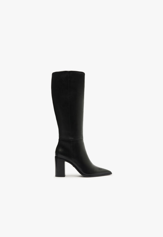 Mikki Up Block Boot Boots Fall 24 5 Black Leather - Schutz Shoes