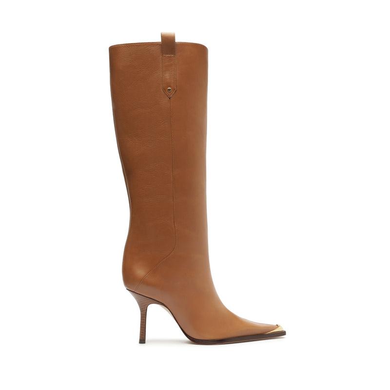 Raffaela Up Cap Toe Boot Boots Fall 24 5 Brown Leather - Schutz Shoes