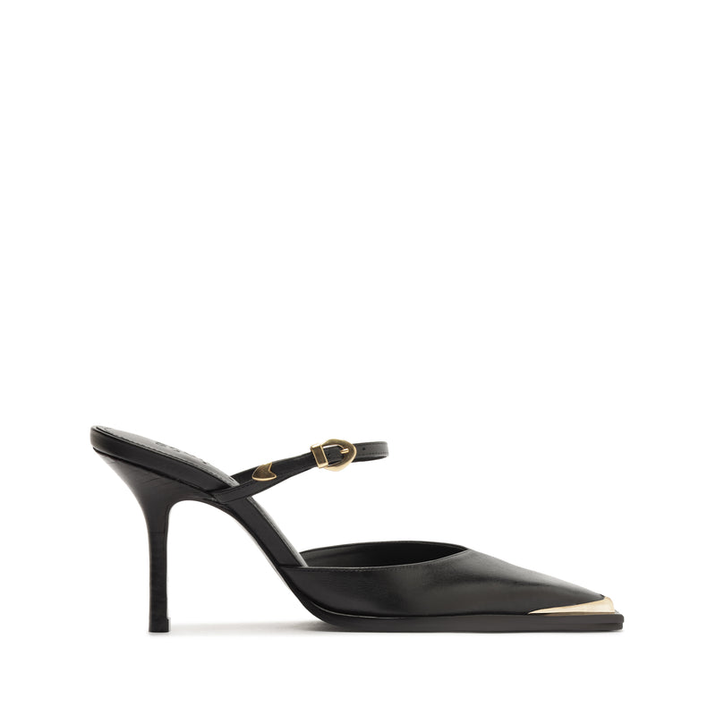 Charlotte Mule Pump Pumps Fall 24 5 Black Atanado Leather - Schutz Shoes