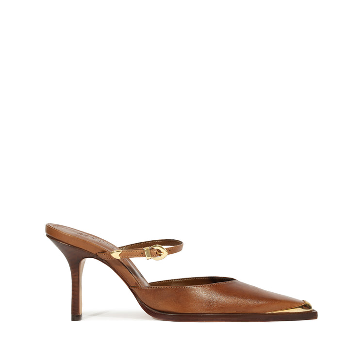 Charlotte Mule Pump Pumps Fall 24 5 Dark Caramel Atanado Leather - Schutz Shoes