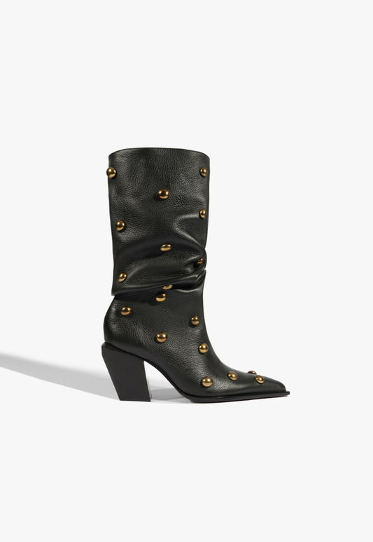Tulsa Studs Leather Boot FALL 25 5 Black Leather - Schutz Shoes