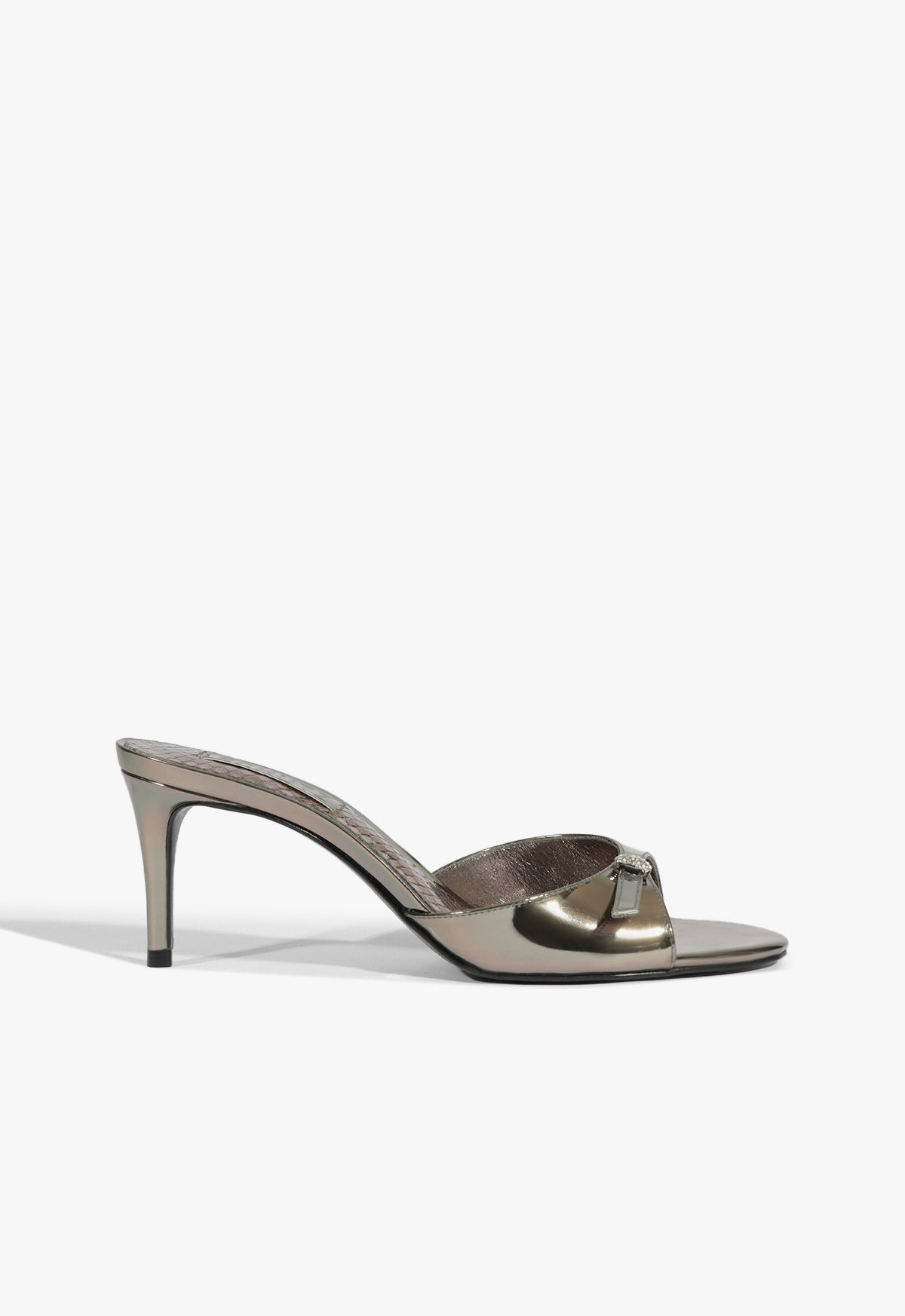 Jane Mule Sandal Sandals Winter 24 5 Silver Specchio Leather - Schutz Shoes