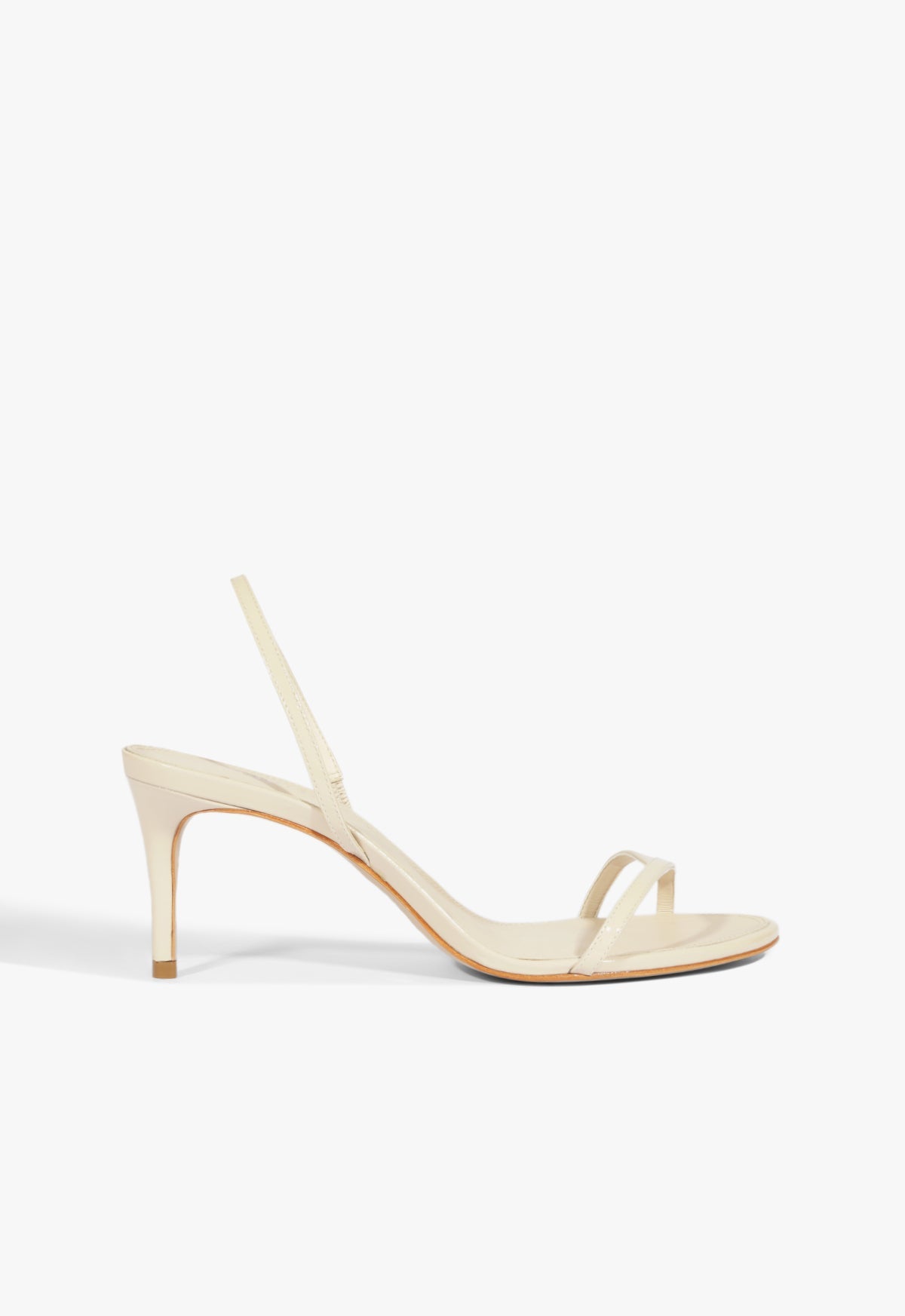Diana Patent Stiletto Sandal 5 Beige Patent - Schutz Shoes