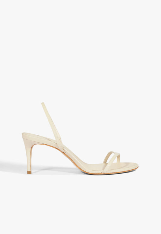 Diana Patent Stiletto Sandal 5 Beige Patent - Schutz Shoes