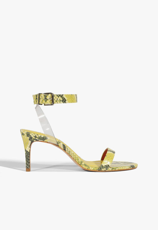 Irina Mid Snake Sandal Spring 25 5 Yellow Snake - Schutz Shoes