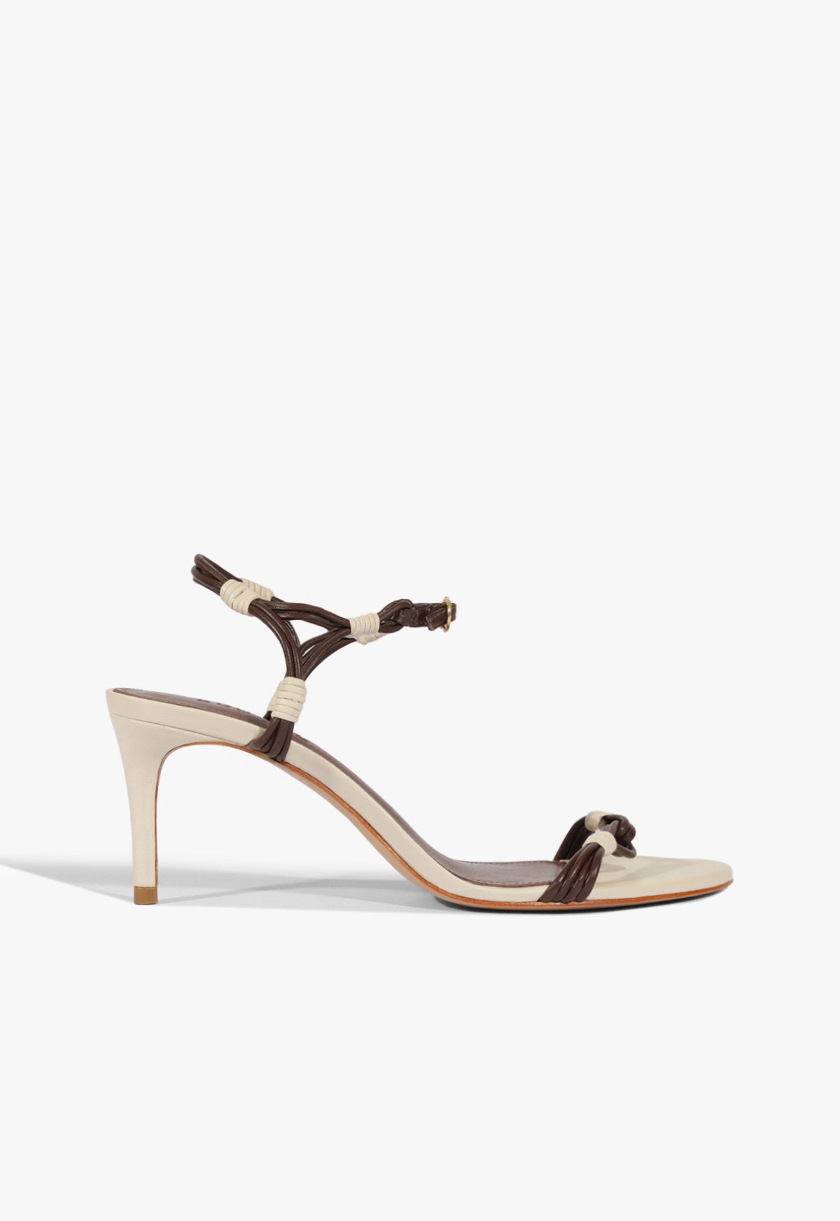 Nara Mid Leather Sandal 5 Sugar White Leather - Schutz Shoes