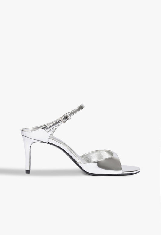 Lyra Mid Sandal 5 Silver Metallic - Schutz Shoes