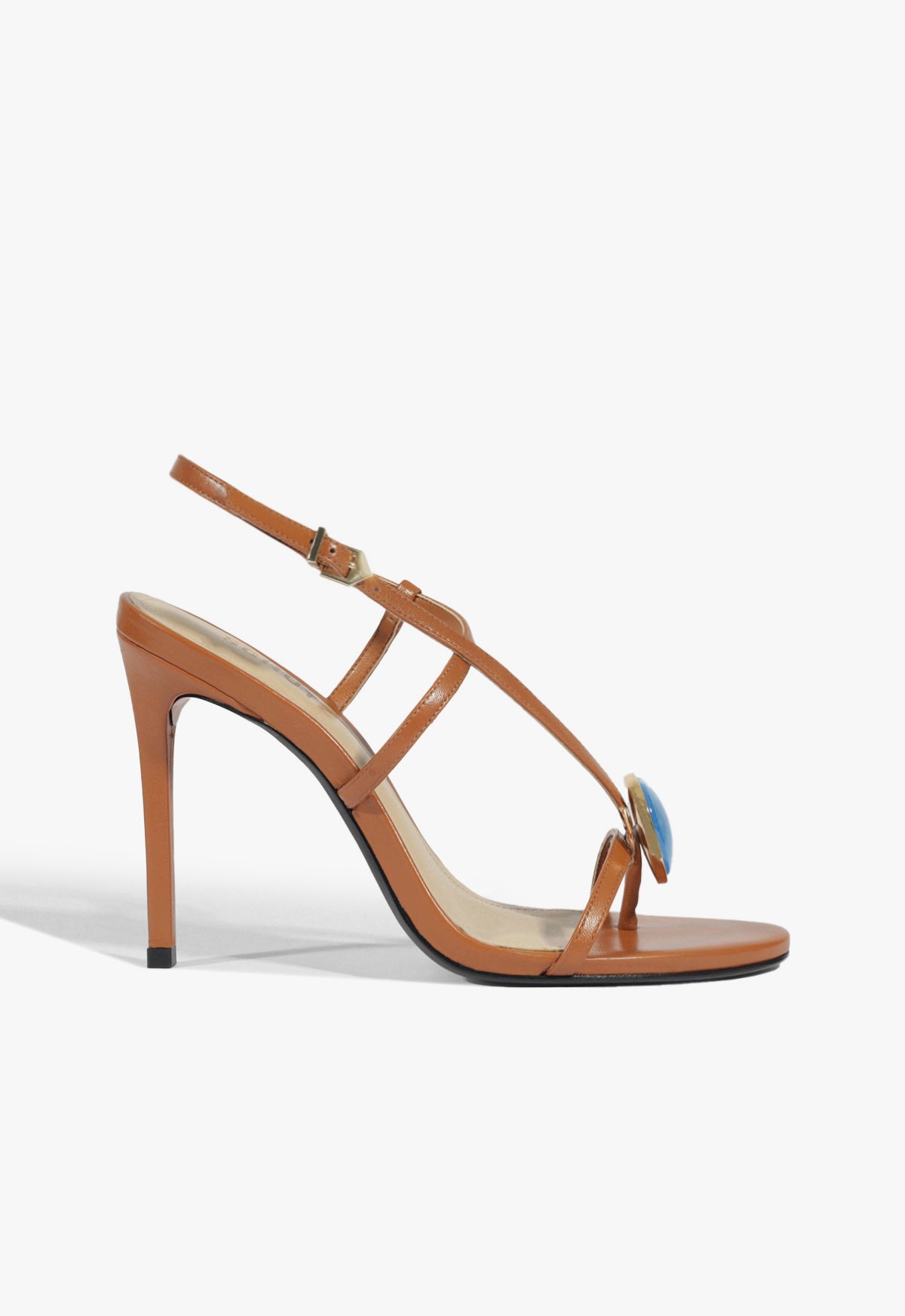 Azure Embellished Leather Sandal Resort 26 5 Miele Leather - Schutz Shoes