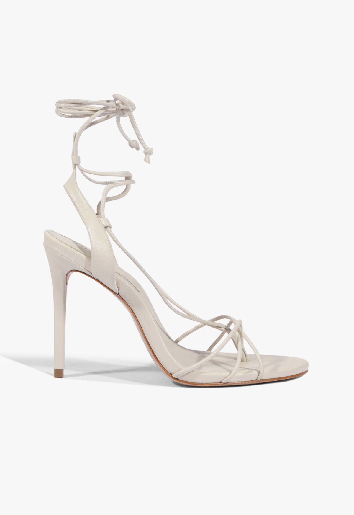 Demetria Leather Sandal 5 Sugar White Patent - Schutz Shoes