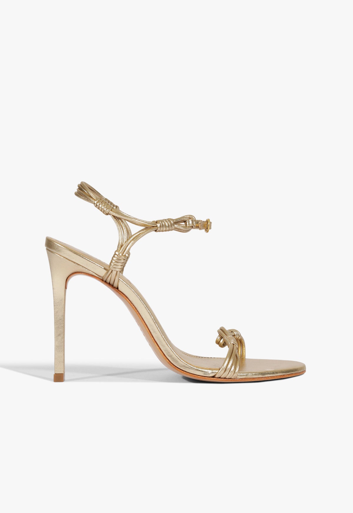 Nara Leather Sandal 5 Platinum Metallic - Schutz Shoes