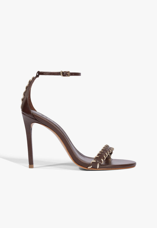 Rhea Sewing Sandal 5 Chestnut Brown Leather - Schutz Shoes