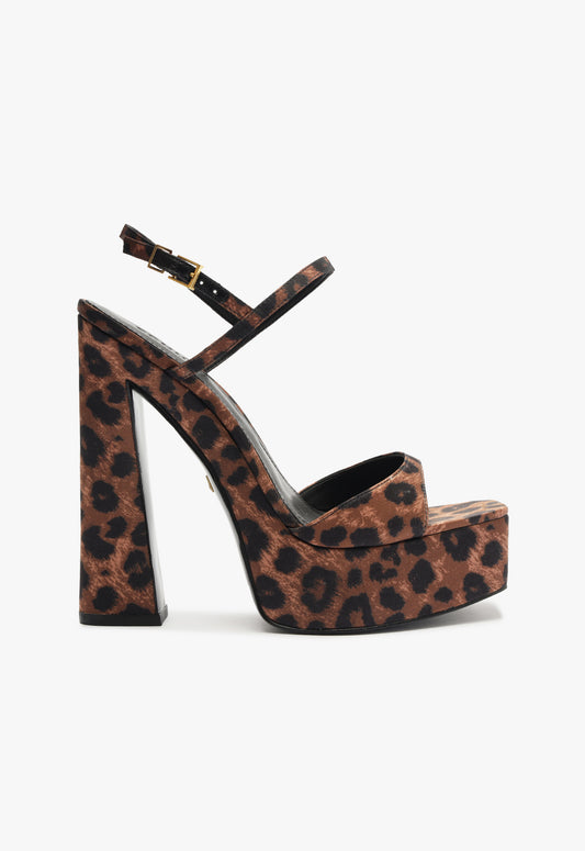 Arlene Platform Sandal Winter 24 5 Animal Print Satin - Schutz Shoes