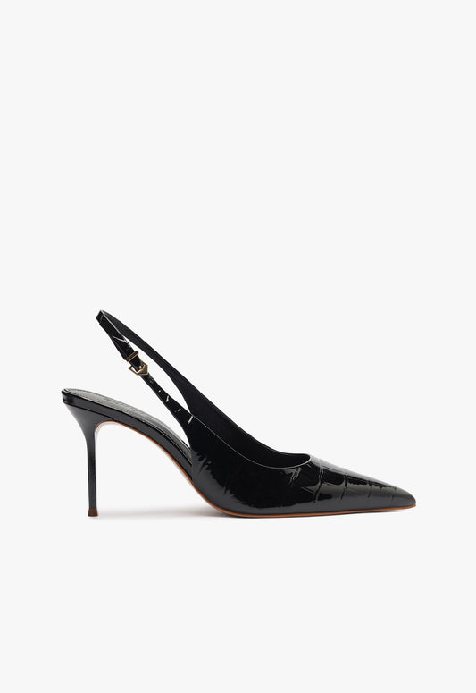 Paola Pump Resort 25 5 Black Croc - Schutz Shoes