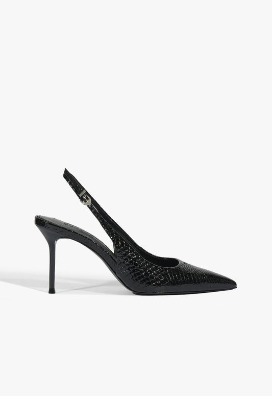 Paola Leather Pump Resort 26 5 Black Snake - Schutz Shoes