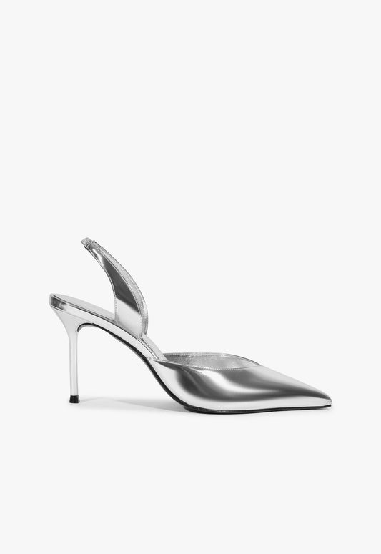 Lexi Sling Specchio Leather Pump Pumps Pre Fall 24 5 Silver Specchio Leather - Schutz Shoes