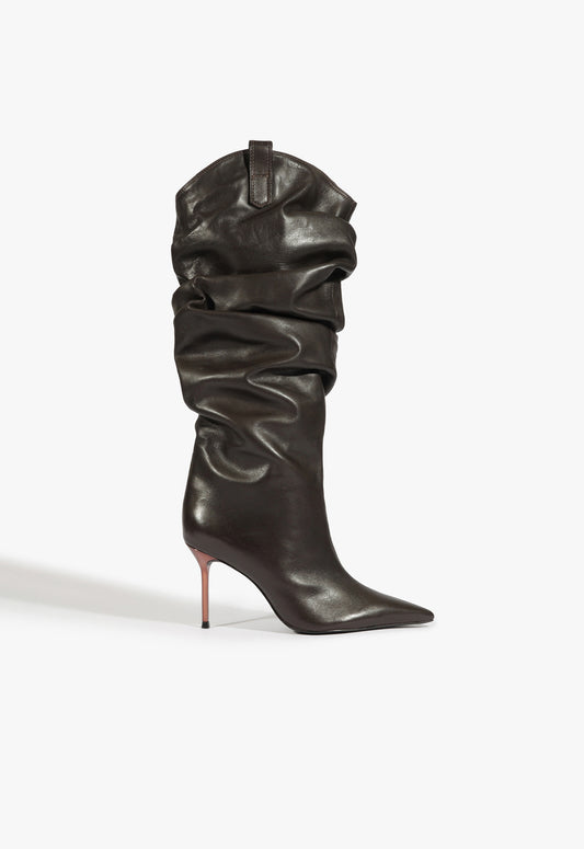 Beverly Boot Winter 24 5 Dark Brown Atanado Leather - Schutz Shoes