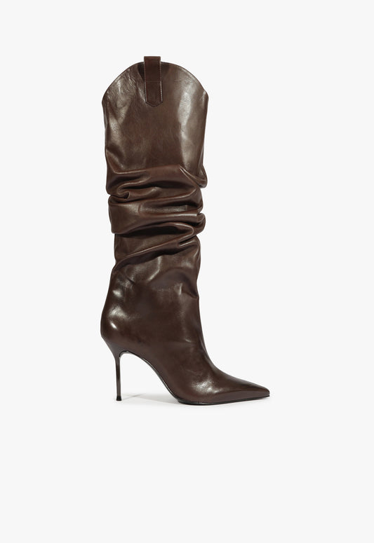 Beverly Boot Boots Winter 24 5 Dark Brown Atanado Leather - Schutz Shoes