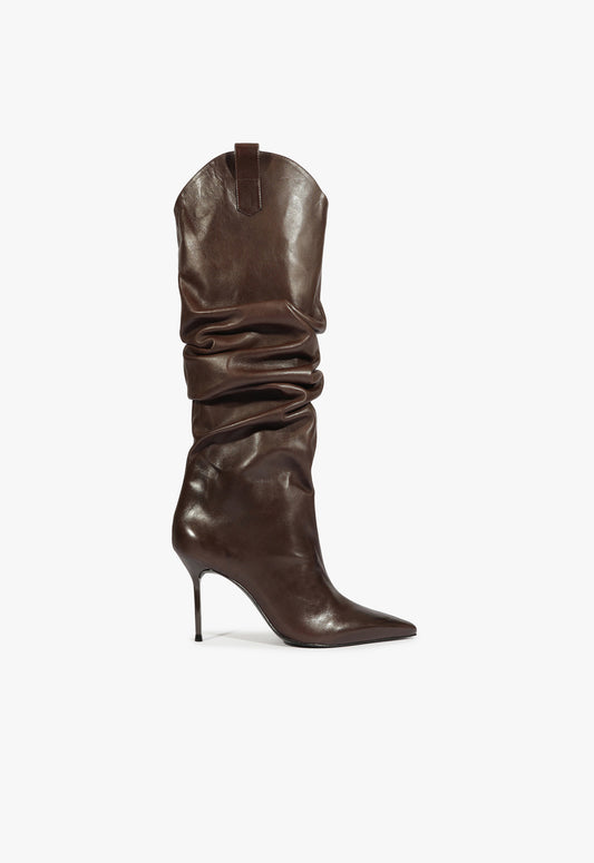 Beverly Boot Boots Winter 24 5 Dark Brown Atanado Leather - Schutz Shoes