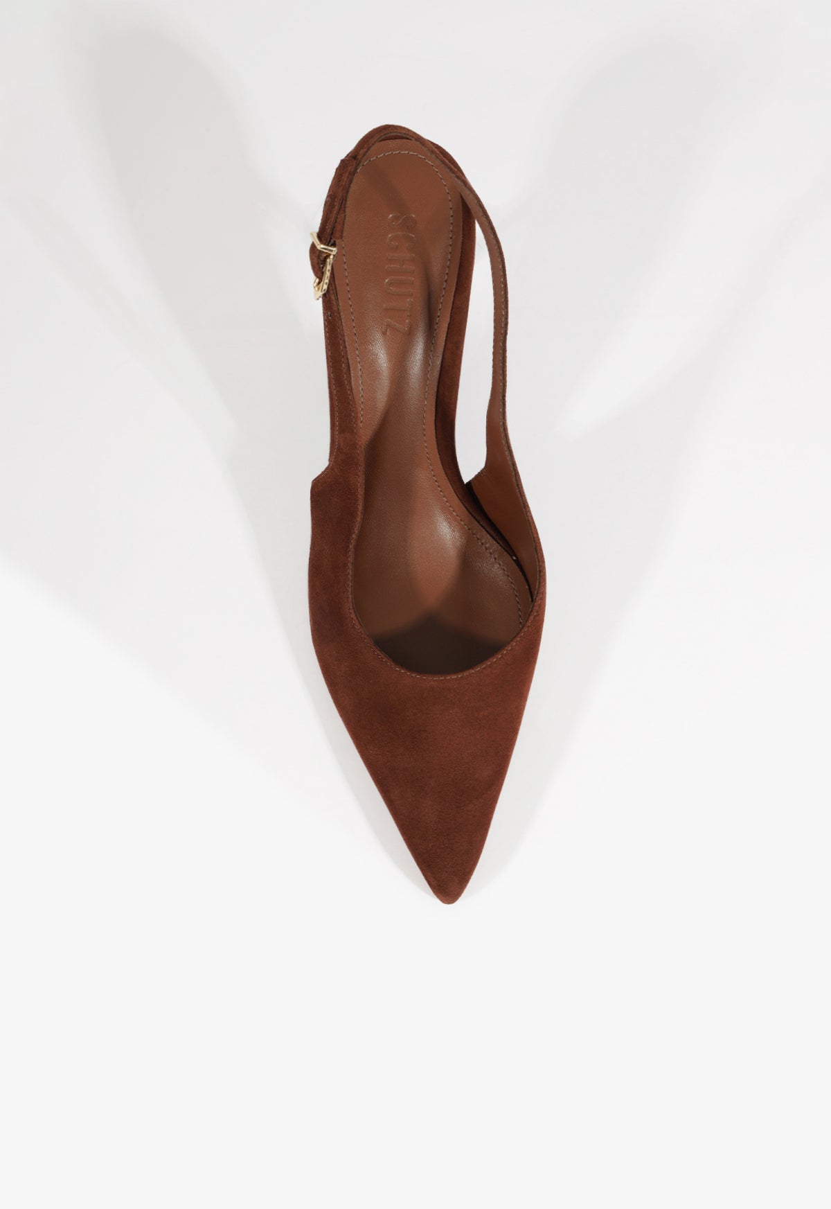 Alicia Slingback Pump in Brown Suede SCHUTZ - Main Image