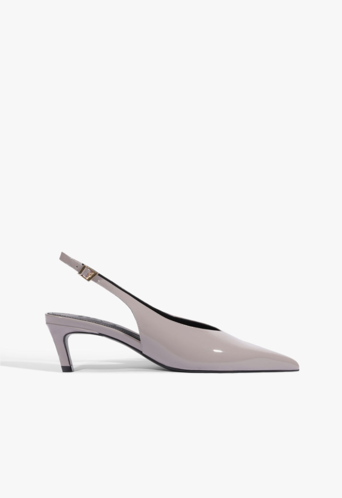 Alicia Sling Mid Patent Pump 5 Blue Gray Patent - Schutz Shoes