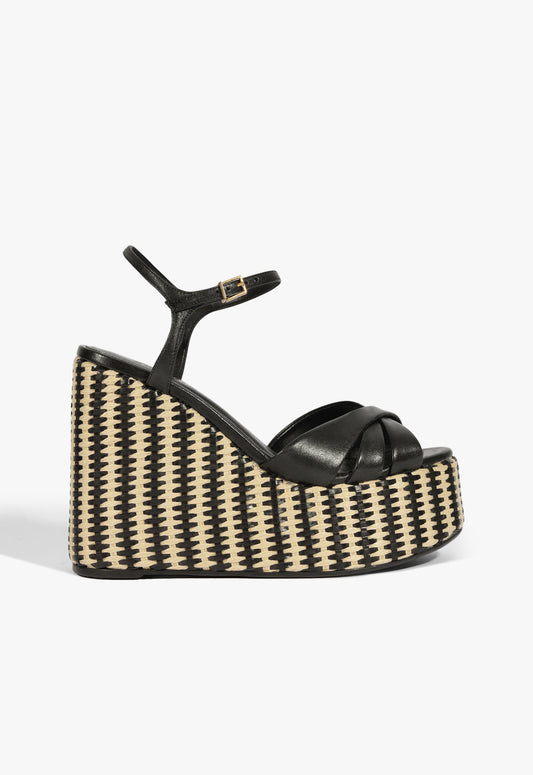 Keefa Sandal Resort 25 5 Black Leather - Schutz Shoes