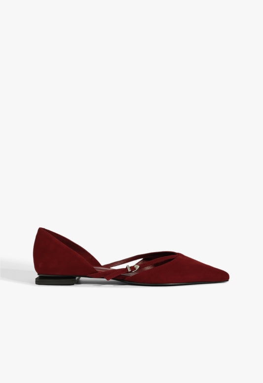 Rue Ballet Flat Flats Resort 25 5 Red Suede - Schutz Shoes