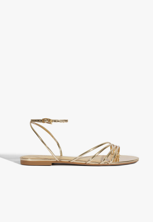 Inez Specchio Leather Sandal Spring 25 5 Gold Metallic - Schutz Shoes