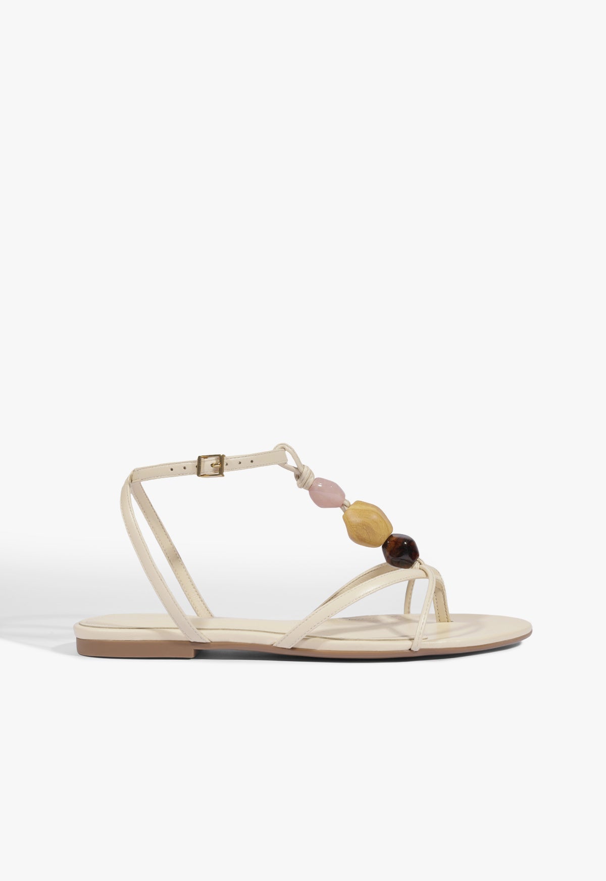 Amber Leather Flat Sandal Amber Leather Flat Sandal