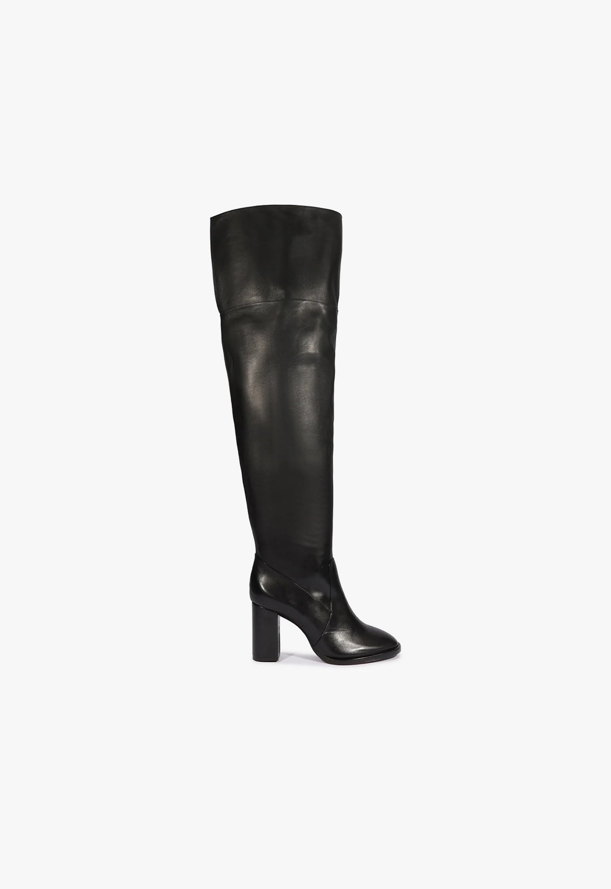 Terrance Over the Knee Block Boot Fall 24 5 Black Leather - Schutz Shoes