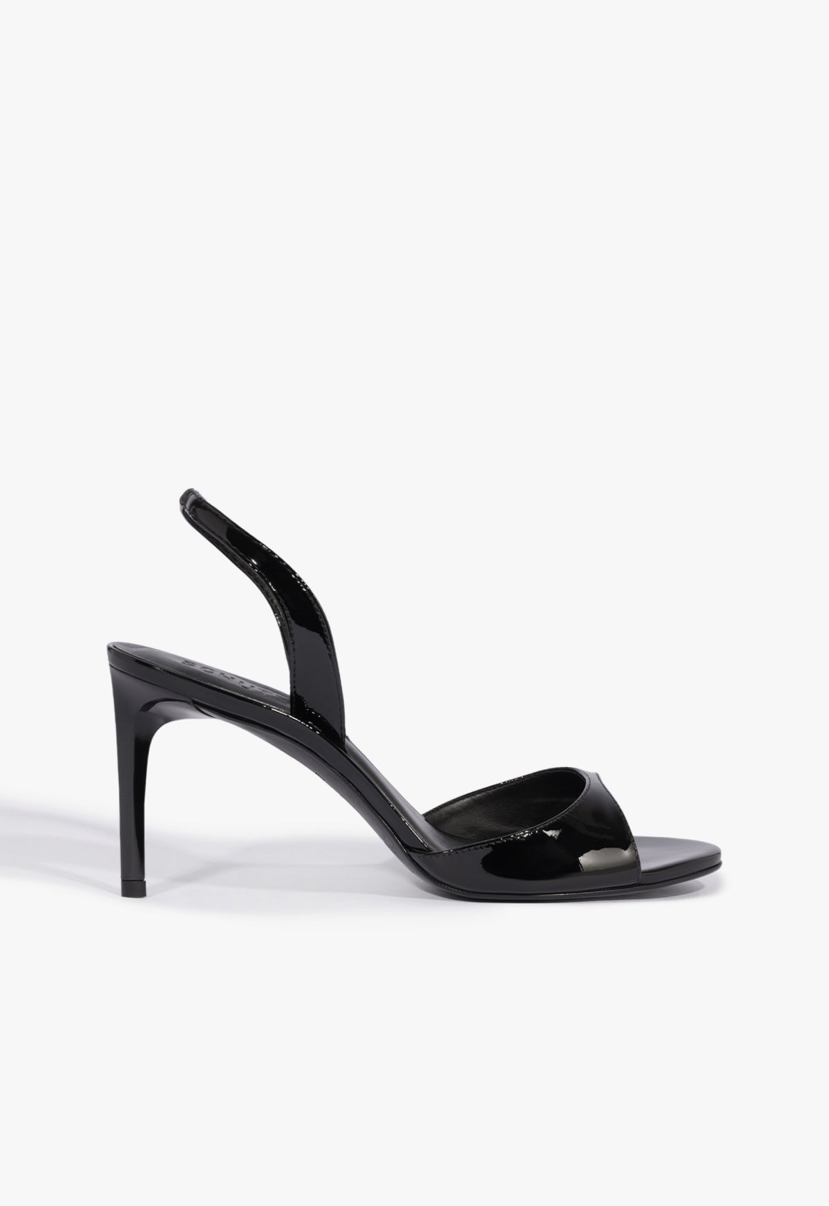 Scarlett Sling Mid Black Patent Sandal