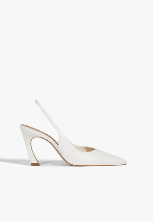 Lexi Sling Leather Flat 5 White Patent - Schutz Shoes