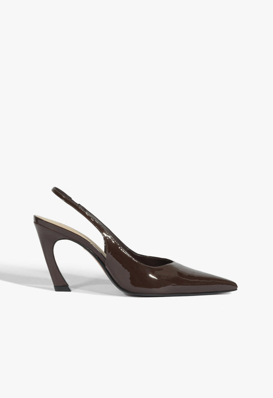 Lexi Mid Patent Pump Resort 26 5 Chestnut Brown Patent - Schutz Shoes