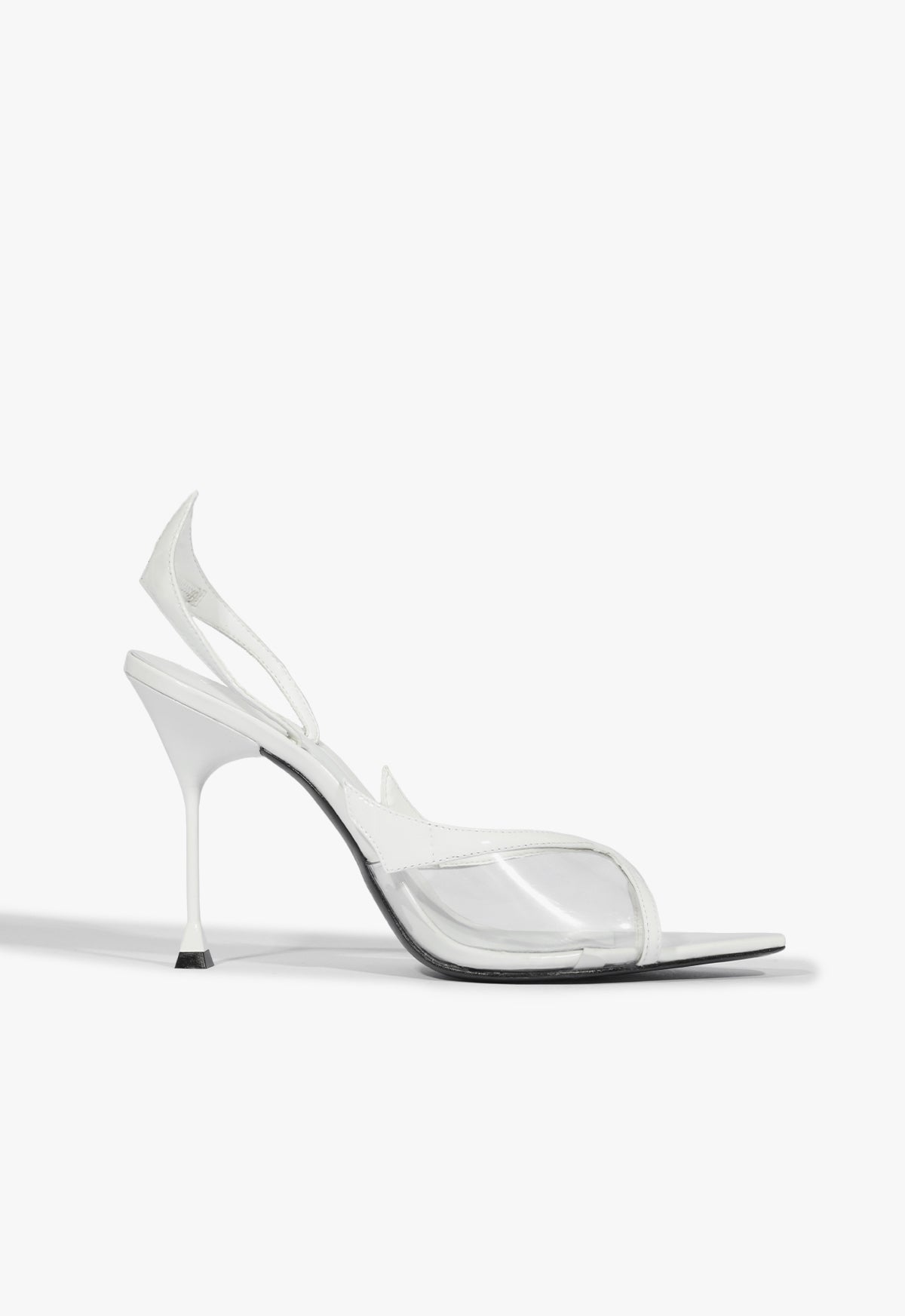 Zya Sling Patent Leather Sandal Pre Fall 24 5 White Patent Leather - Schutz Shoes