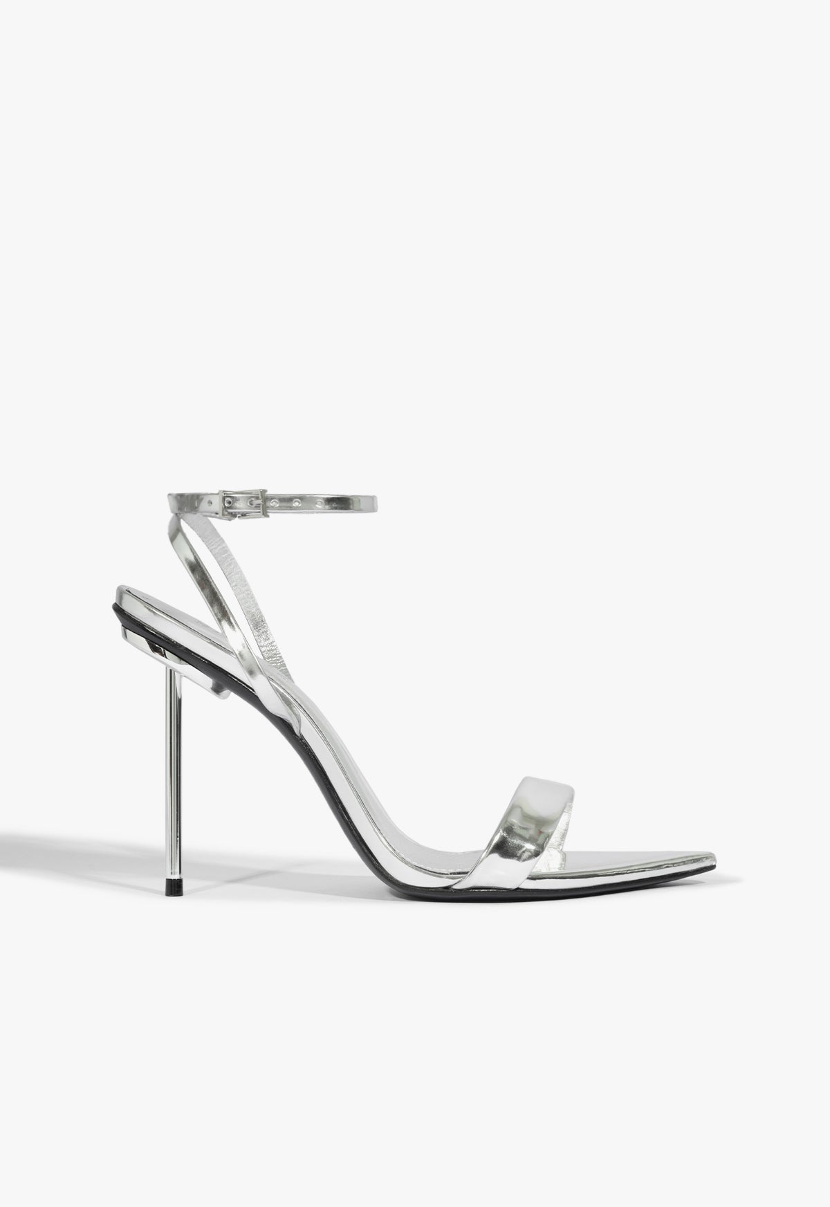 Michella Specchio Leather Sandal Sandals Pre Fall 24 5 Silver Specchio Leather - Schutz Shoes