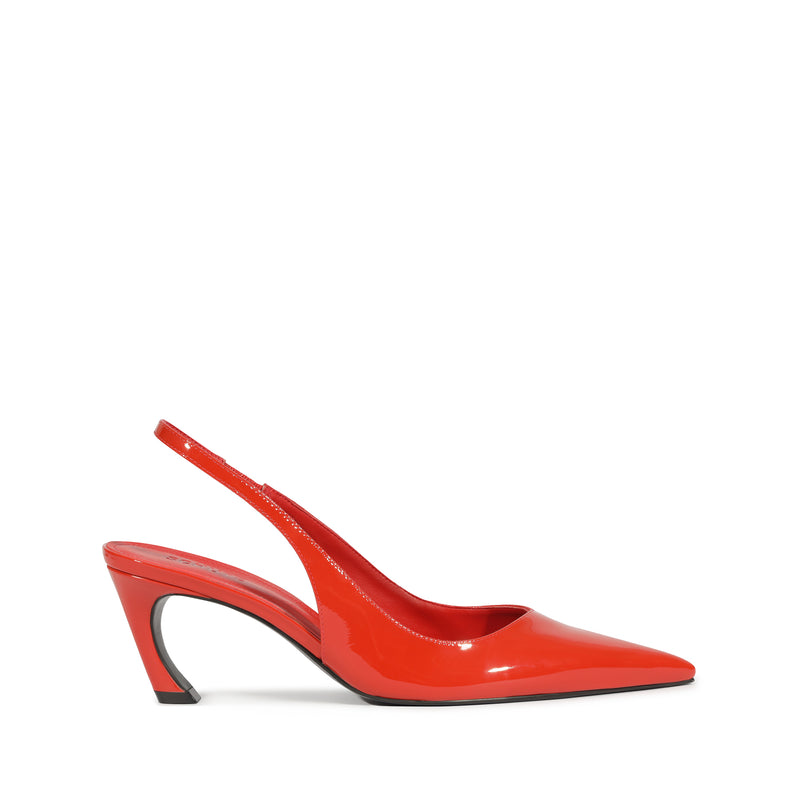 Lexi Sling Mid Patent Leather Pump Pumps Pre Fall 24 5 Red Patent Leather - Schutz Shoes