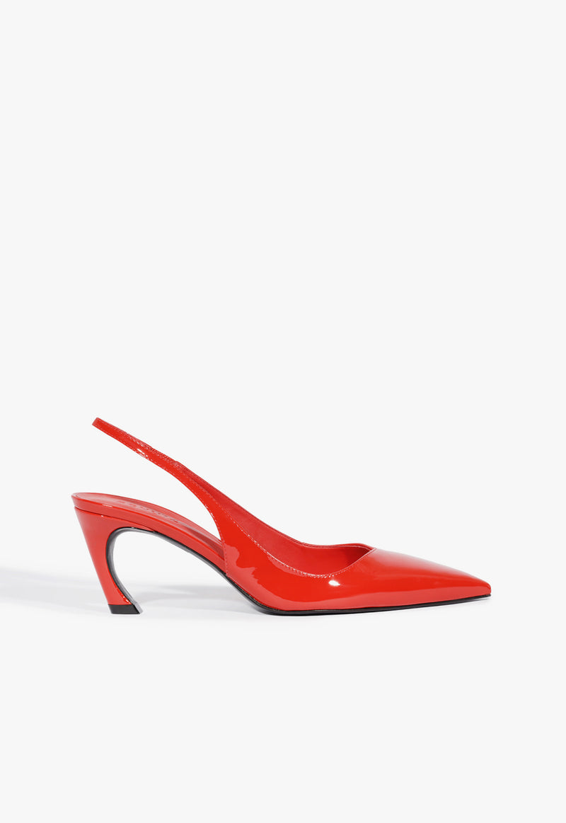 Lexi Sling Mid Patent Leather Pump Pumps Pre Fall 24 5 Red Patent Leather - Schutz Shoes