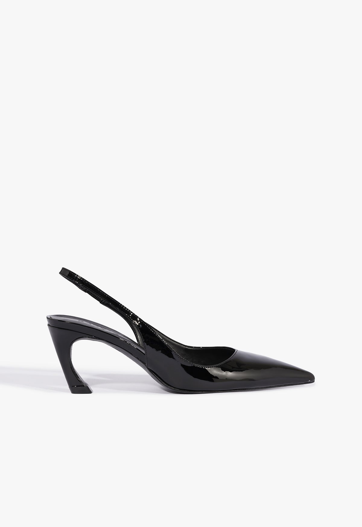 Lexi Sling Mid Pump PRE FALL 24 5 Black Patent Leather - Schutz Shoes