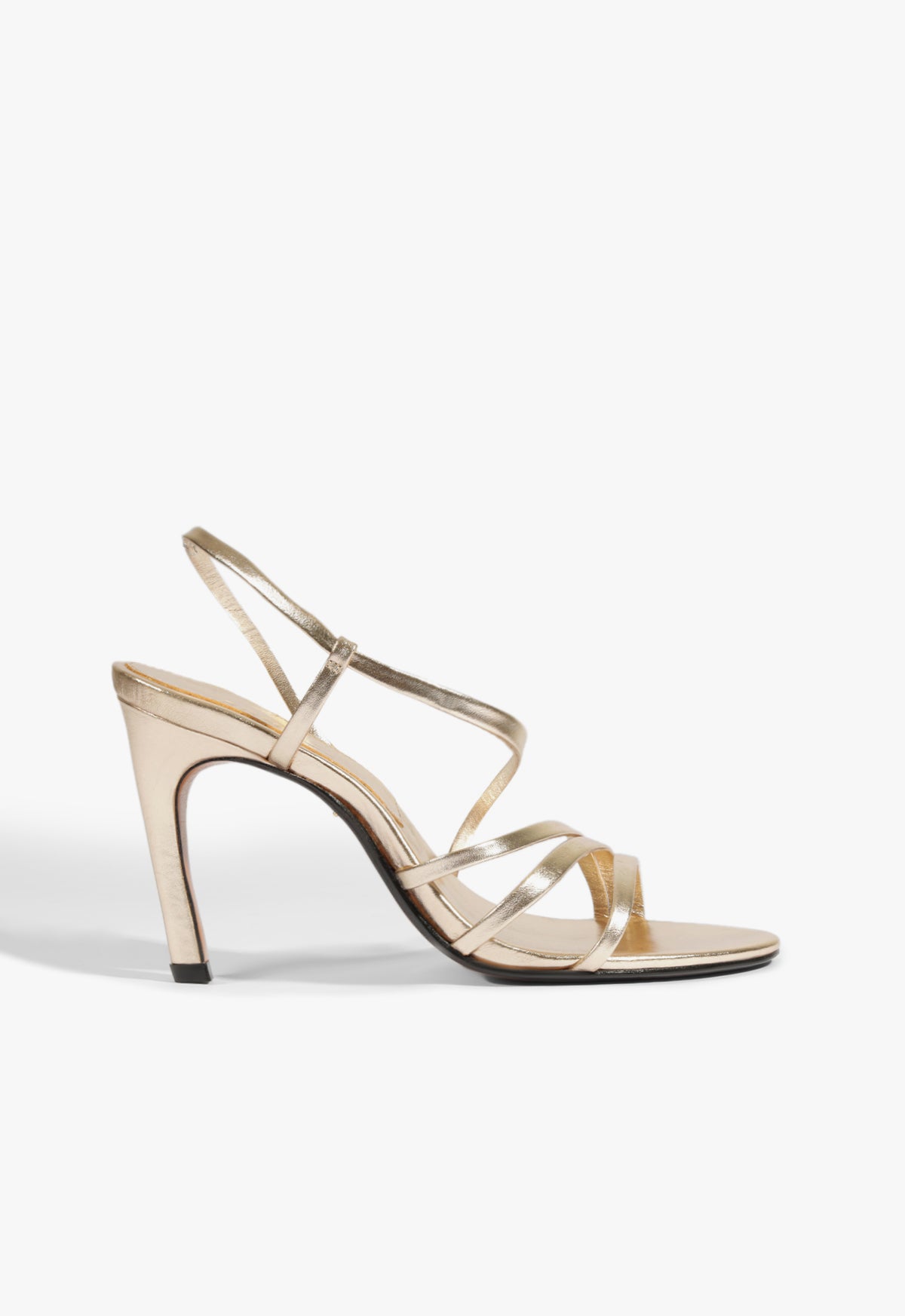 Annie Curve Metallic Sandal FALL 25 5 Platina Metallic - Schutz Shoes