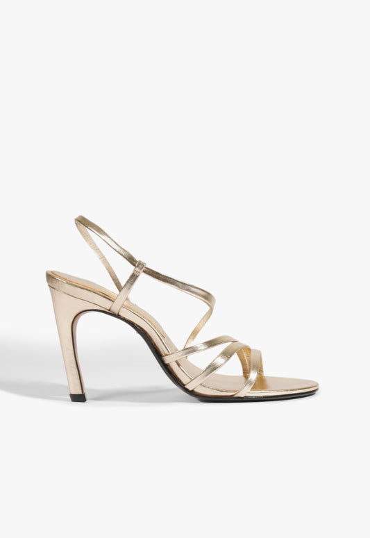 Annie Curve Metallic Sandal FALL 25 5 Platina Metallic - Schutz Shoes
