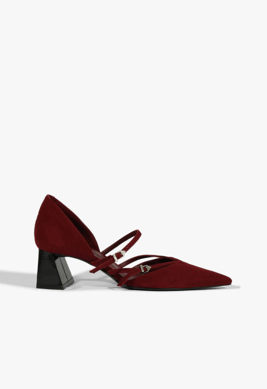 Rue Mid Pump Pumps Resort 25 5 Red Suede - Schutz Shoes