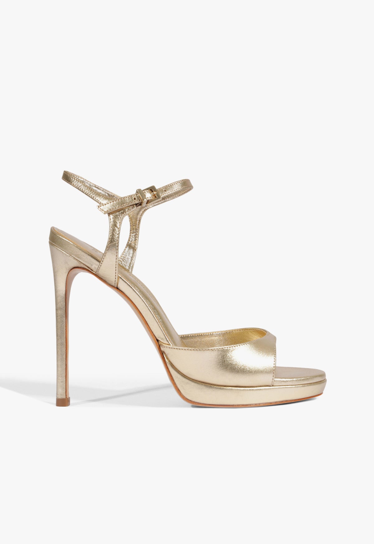 Scarlett Platform Leather Sandal 5 Platinum Metallic - Schutz Shoes