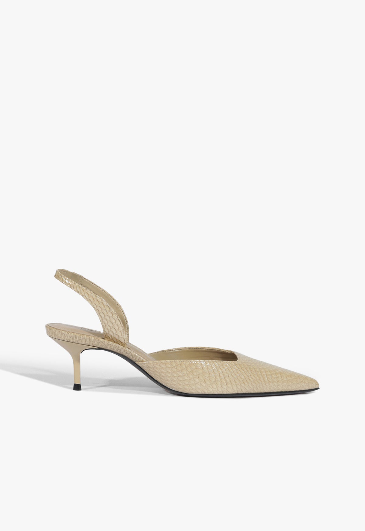 Paola Mid Leather Pump Resort 26 5 Pale Khaki Leather - Schutz Shoes