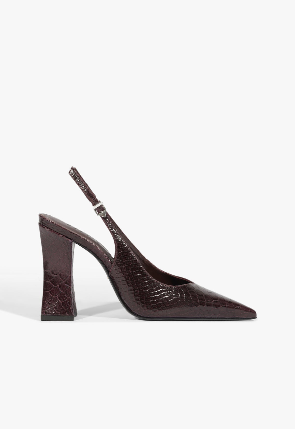 Michelle Pump Winter 25 5 Dark Plum Snake - Schutz Shoes