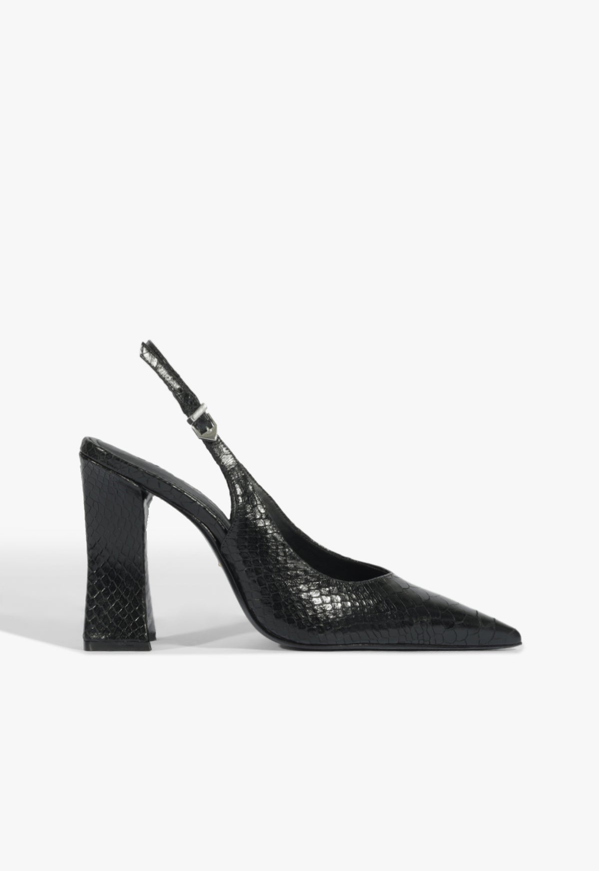 Michelle Pump Winter 25 5 Black Snake - Schutz Shoes
