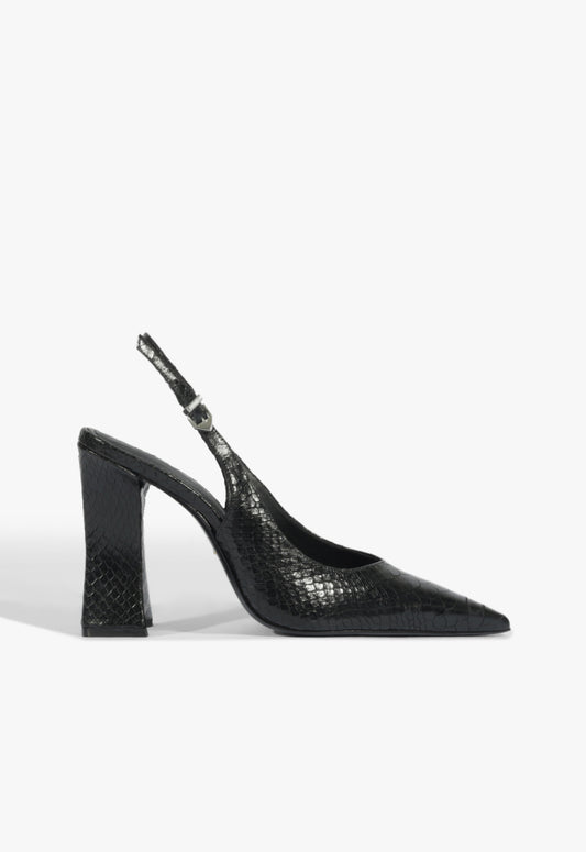 Michelle Pump Winter 25 5 Black Snake - Schutz Shoes