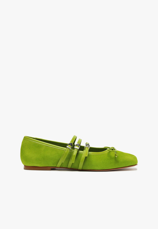 Arissa Strap Flat Flats Fall 24 5 Green Suede - Schutz Shoes