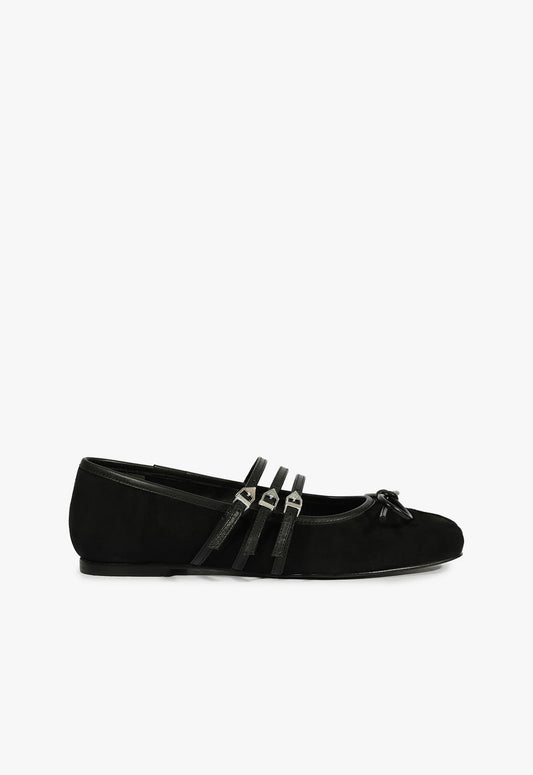 Arissa Strap Ballet Flat Fall 24 5 Black Suede - Schutz Shoes