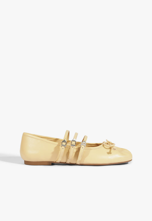 Arissa Strap Ballet Flat Flats Fall 24 5 Beige Leather - Schutz Shoes