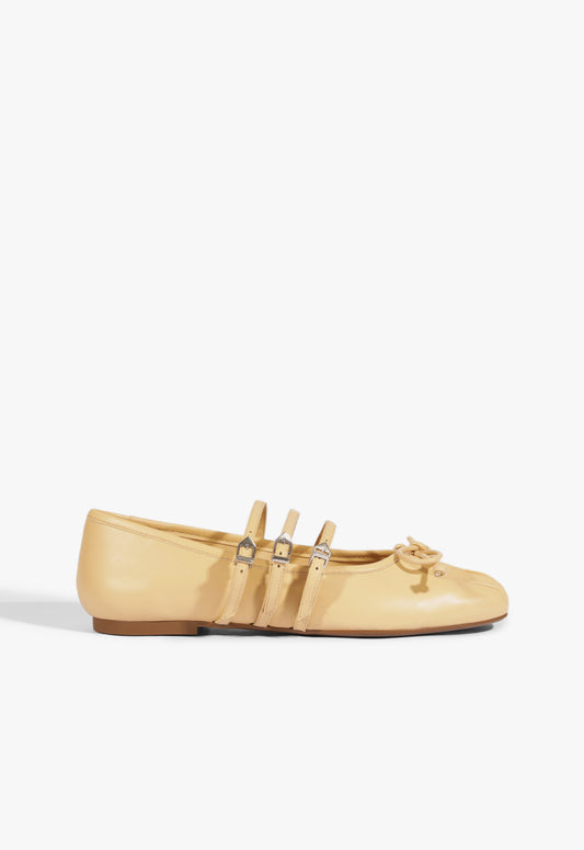 Arissa Strap Ballet Flat Flats Fall 24 5 Beige Leather - Schutz Shoes